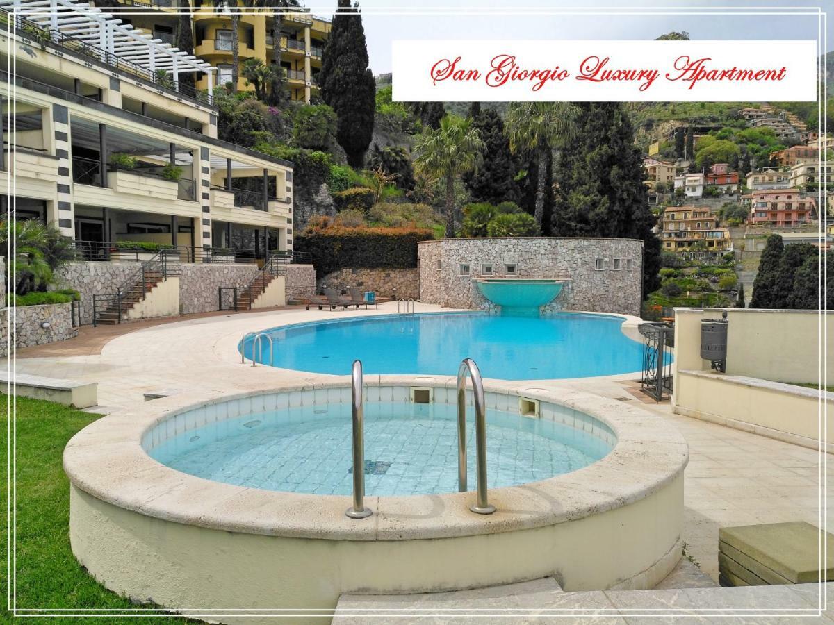 San Giorgio Luxury Apartment Taormina-Panoramic Pool & Parking Space Kültér fotó