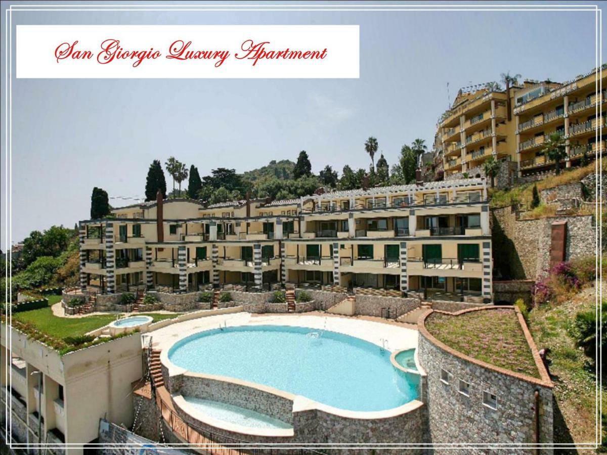 San Giorgio Luxury Apartment Taormina-Panoramic Pool & Parking Space Kültér fotó